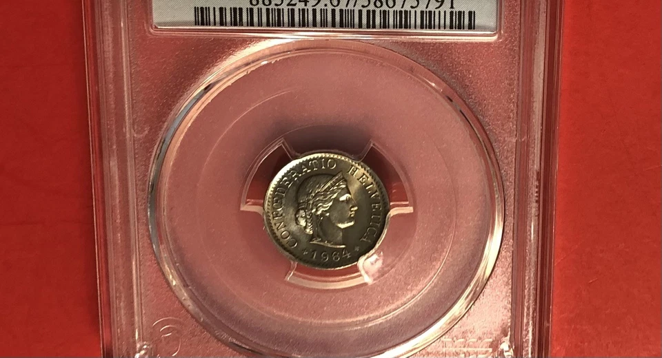 SWITZERLAND -1964-B-5 RAPPEN COIN,GRADED BY PCGS MS67 - Image 3 of 4