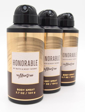 3 Bath Body Works Men's Collection HONORABLE Body Spray 3.7oz Lot New