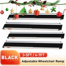 3-5 / 4-7 ft Folding Aluminum Wheelchair Ramp Portable Mobility Scooter Non-Slip