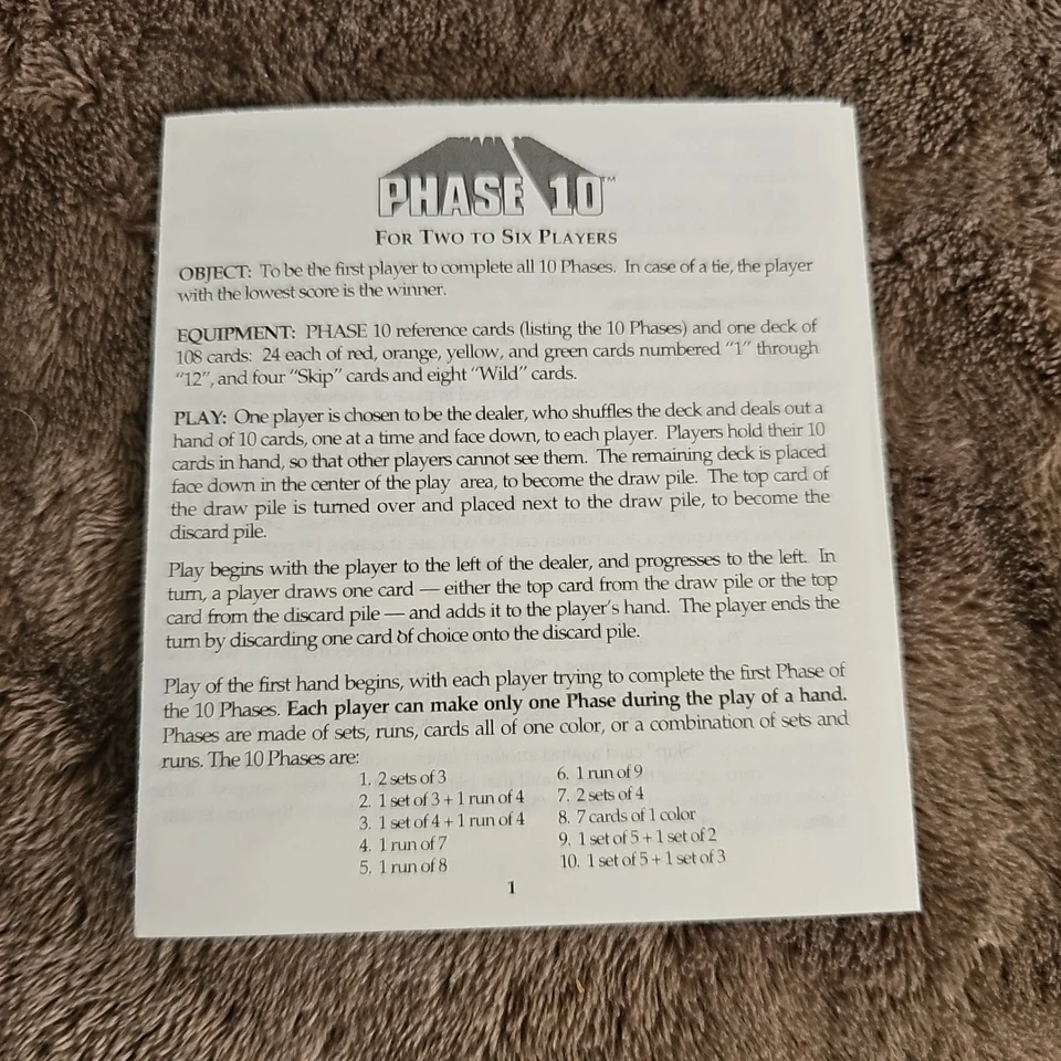 Vintage 1992 Phase 10 Card Game That's Fun & Challenging Fundex COMPLETE - Image 3 of 3