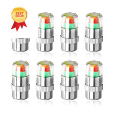 NYTKL 8PCS Tire Pressure Monitor Valve Stem Caps, 2.4 Bar 36PSI 8PCS, Silver
