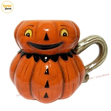 Johanna Parker Halloween Pumpkin Mug Carnival Cottage Collectibles - New