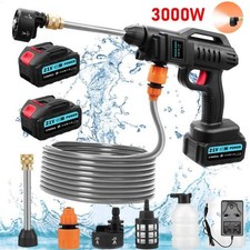 Portable Cordless Car High Pressure Washer Jet Water Wash Cleaner Gun +2 Battery