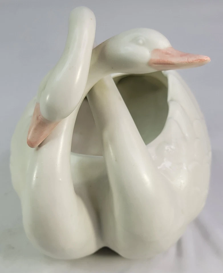 Vintage Fitz & Floyd Elegant White Double Swan - Keramik Vase / Übertopf - Bild 3 von 4