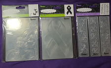 Lot 3 Darice Embossing Essentials Folders 5 x 7in Butterfly, Flourishes, Ribbon