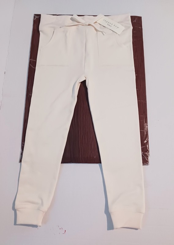 Copper Key Girls Cream 2 Pocket Leggings Stretch Pants Size L/XL (4/6)
