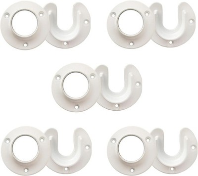 Closet Rod Brackets Support Sockets 5 Pack Fits Standard Closet Rods White