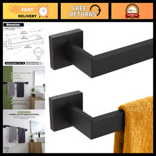 20-Inch Matte Black Towel Bar Set - Wall Mounted SUS304 Stainless Steel Rack, 2