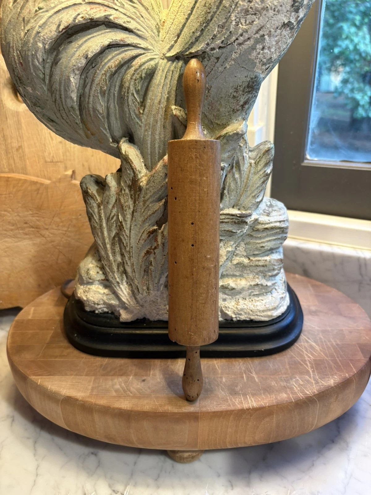 PRIMITIVE Small Antique Wood CHILD’S ROLLING PIN 9”