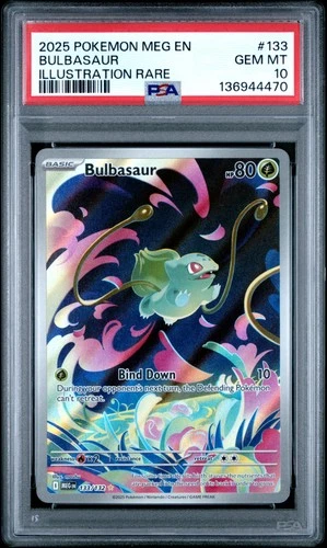 2025 Pokemon Mega Evolution Bulbasaur #133 GEM MT PSA 10 Illustration Rare