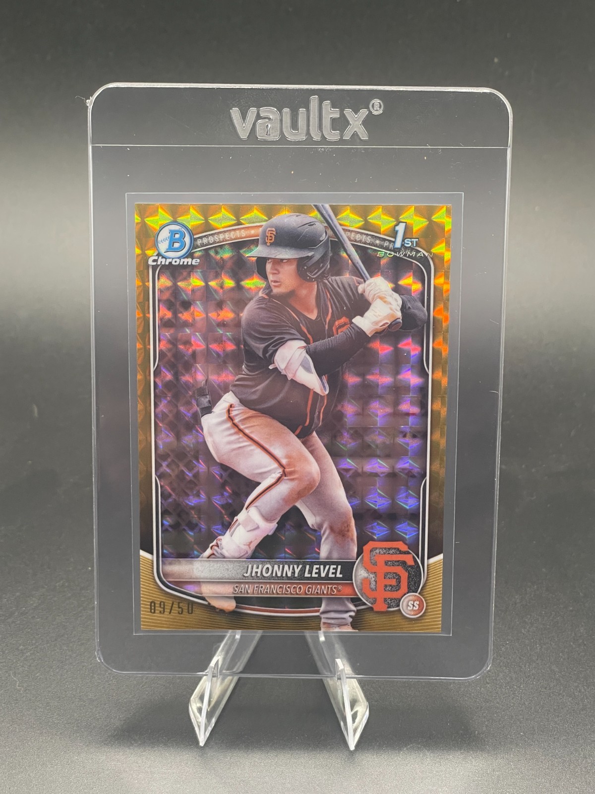 2025 Bowman Chrome Jhonny Level 1st Gold Geometric Refractor /50