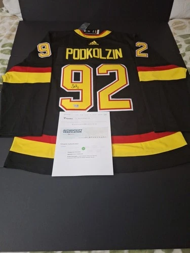 VASILY PODKOLZIN CANUCKS SIGNED ADIDAS  HOCKEY JERSEY XL FANATICS HOLO-COA