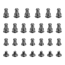 4mm Ball Head Stud Rivets Screw Back 20Pcs - Button Nipple Rivet - Gun Black