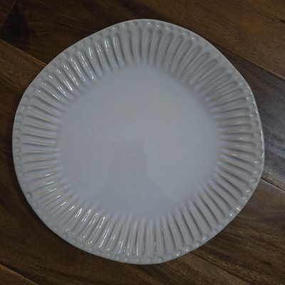 Vietri Incanto White Stripe Stone Dinner Plate  11.5''