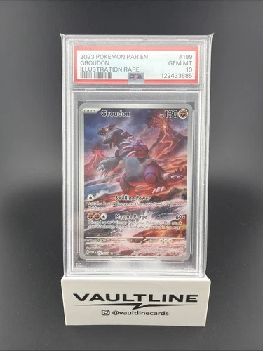 PSA 10 Groudon 199/182 Paradox Rift Illustration Rare Holo Pokemon
