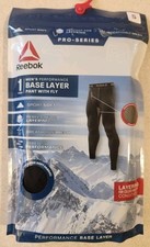 Reebok Men's SMALL 28-30 Pro Series Base Layer Pants Fly Pro-Series BLACK 10725