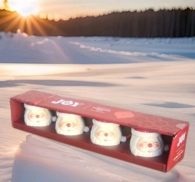 NIB! Adorable Vintage-Style Hand Painted Santa Claus 3oz Expresso Mugs Set of 4