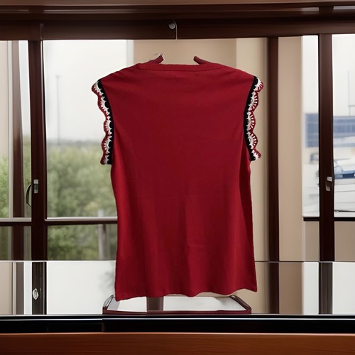 NAUTICA Logo Tee Stretch Top Womens XS Red V-Neck Embroidered Short Sleeves NEW - Picture 8 of 12
