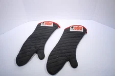Pair Of Weber Barbecue Mitt Large Black Heat Protection BBQ Glove grill master