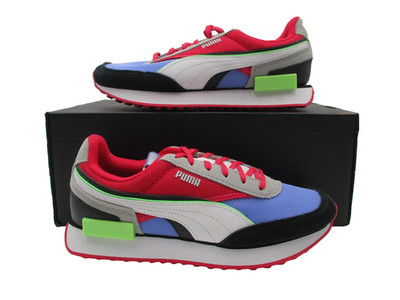 Puma Future Rider Womens Size 8 Red Blue White Gray Rider Foam 381684-01 (1F3)