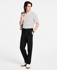 Tommy Hilfiger Relaxed-Fit Dress Pants Men's 33W x 32L Charcoal Finished Hem