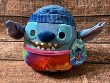 Squishmallows Disney Tie Dye Stitch with Beanie Plush Toy 8 inch NWT SQDI00367