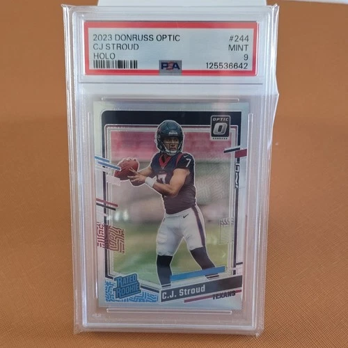 Panini 2023 Donruss Optic C.J. Stroud Texans Rated Rookie Holo Prizm #244 PSA 9