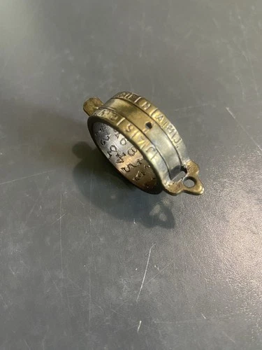 Perpetual Calendar Volvelle Pocket Brass Scientific Instrument Antique