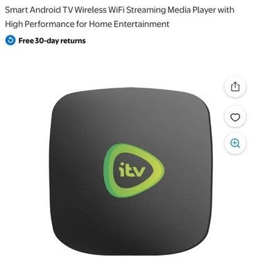 itv 4K Ultra HD Setup Box Android TV HDR Chrome cast Built In New