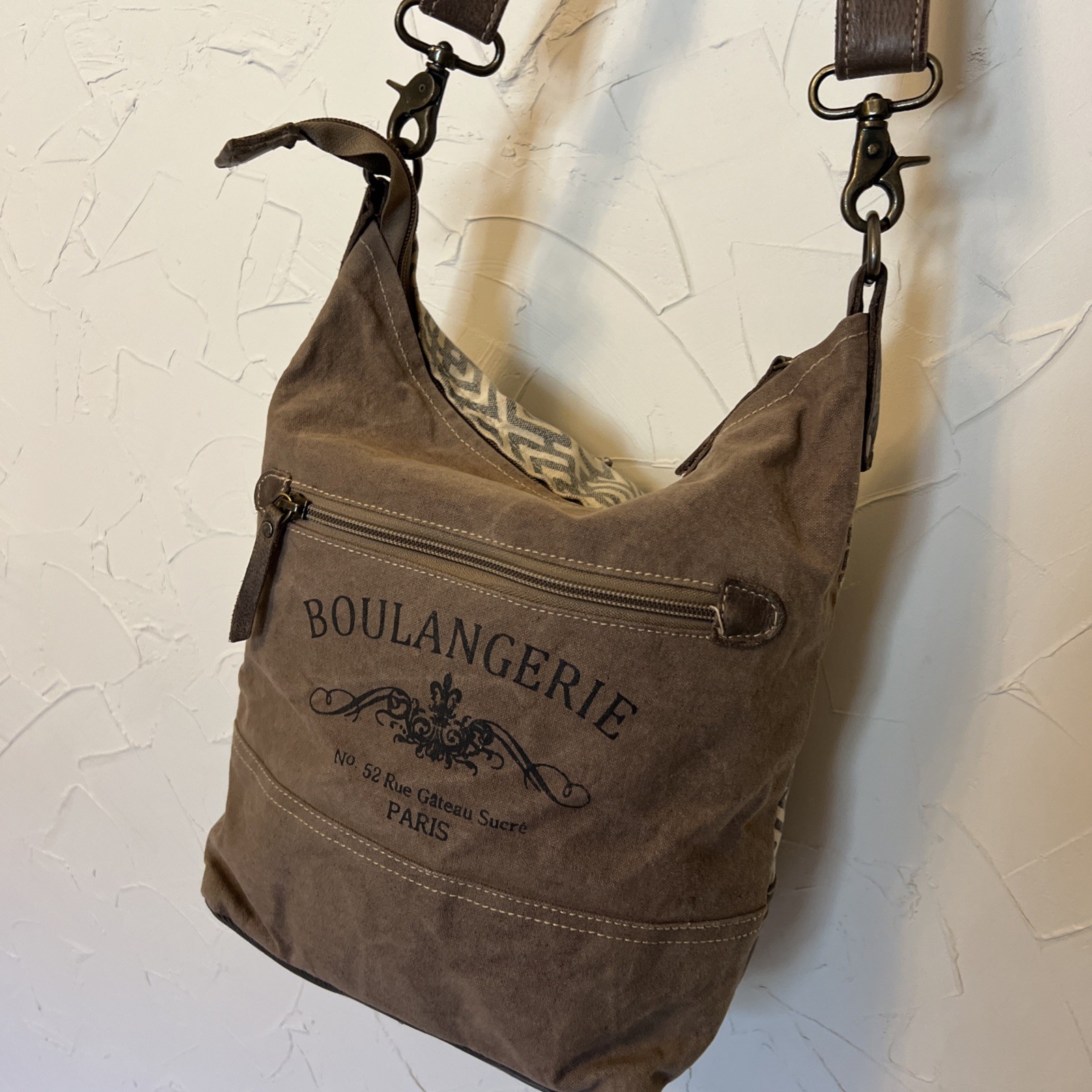 Myra Purse "Boulangerie" Shoulder Crossbody, Canv… - image 1