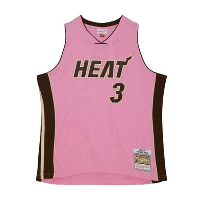 MENS MITCHELL & NESS PINK SUGAR BACON SWINGMAN JERSEY HEAT 2005 DWYANE WADE
