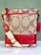 Coach Signature Stripe Swingpack Crossbody Shoulder Bag