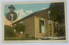 Vintage Linen Postcard ~ Home of Jesse James ~ St Joseph Missouri MO