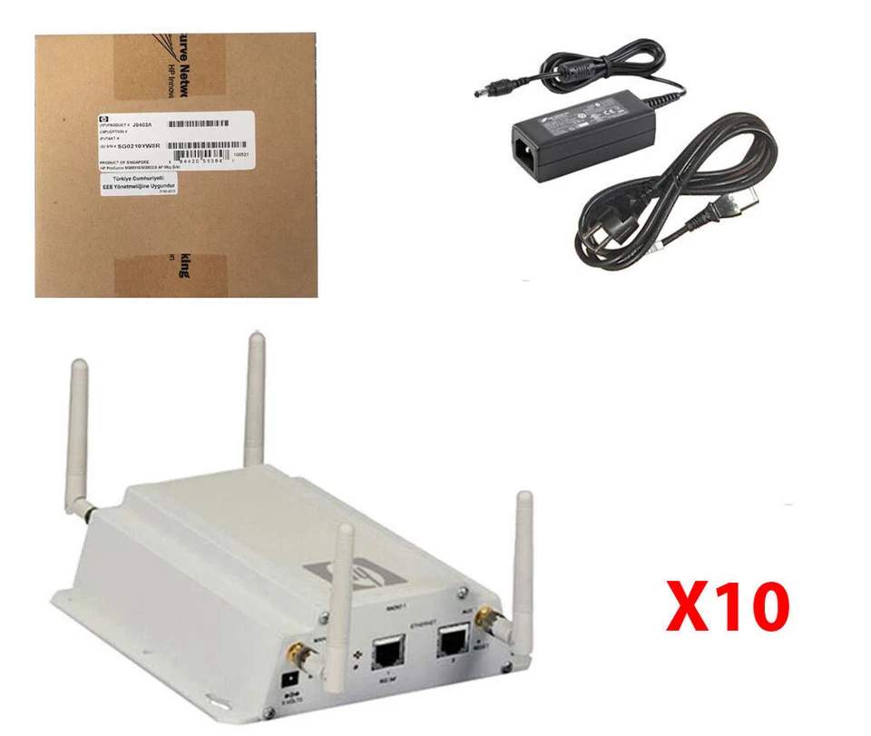 10x HP ProCurve MSM325 Wireless Access Point PoE J9373B + Brackets & AC Adapters - Image 2 of 4
