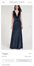 JENNY YOO Women's Dress UK Size 6 (US2) LOGAN DRESS Blue Bridesmaid Wedding 