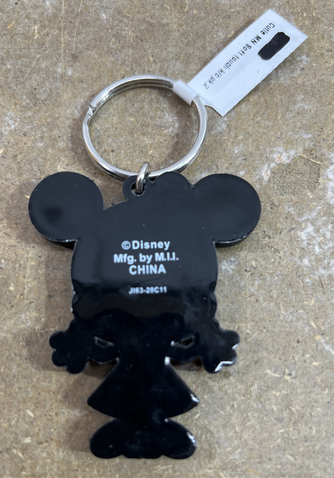 Disney Pink Minnie Mouse Cutie 2D Rubber Key Chain NEW 2.5
