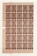 CHILE 1894 AR AVIS RECEIPT massive block of 30 ERROR VARIETY IMPERFORATE COLUMN