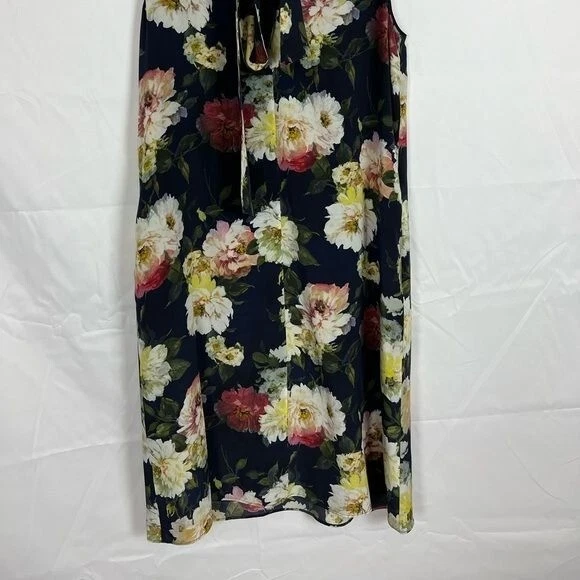 LAFAYETTE 148 Floral 100% Seda Hasta la Rodilla Vestido Vaina Cuello Corbata Talla XS Foto 3 de 4