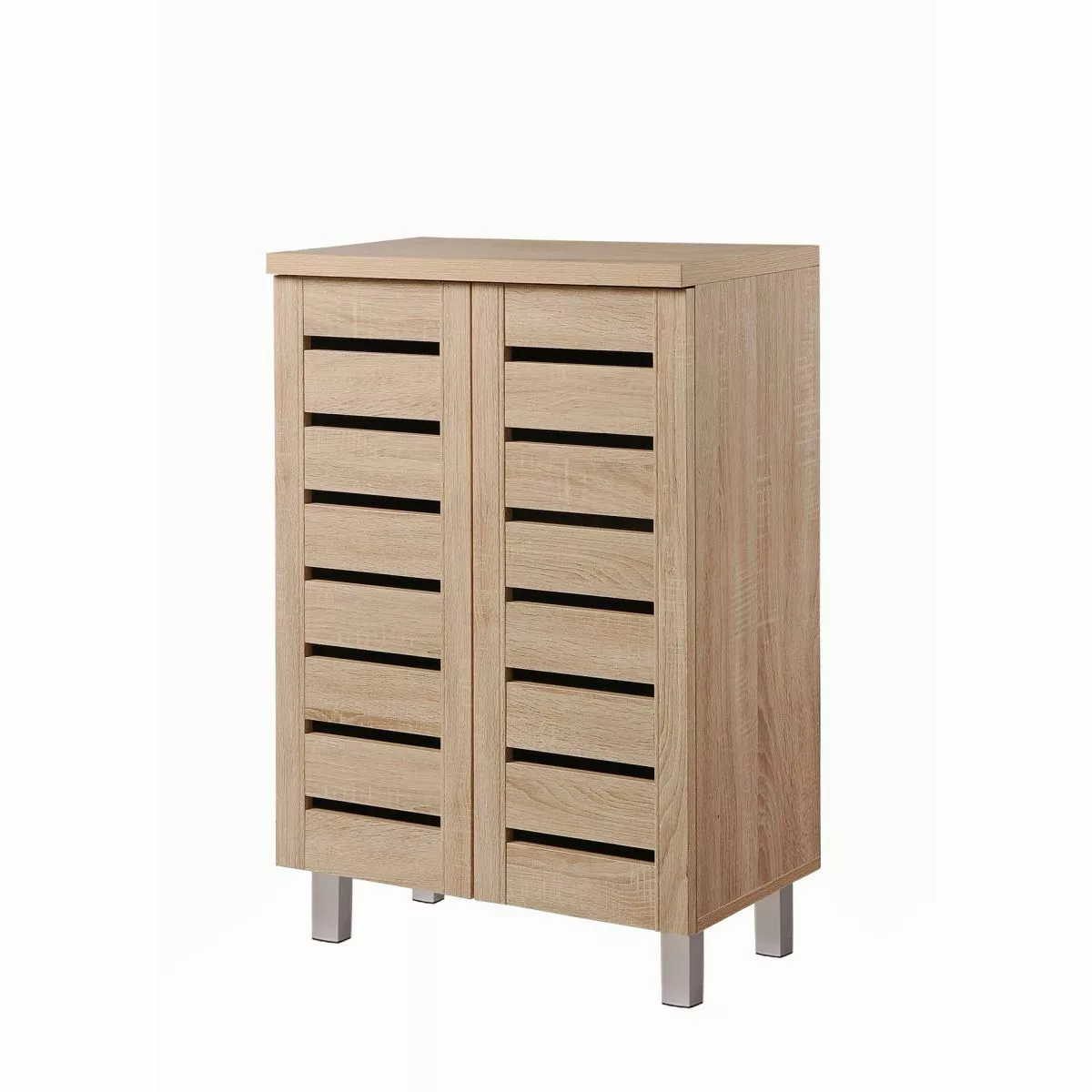 Slatted 2 door outlet shoe storage cabinet