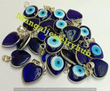 Sale Heart Evil Eye Gemstone 100PCS Pendants Lot 925 Silver Plated Bulk Jewelry