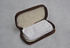 Vintage Thick Distressed Brown Leather Fly Fishing Wallet Sheep Skin Lining