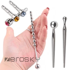 Male Stainless Steel Urethra Dilator Sounding Penis Plug Cathetr Stretching A+