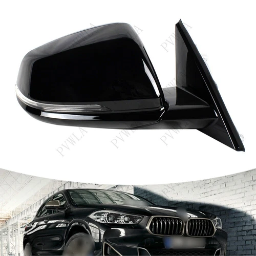 For BMW X2 F39 19-23 Black painted 5-pin Heated Power Mirror right passenger