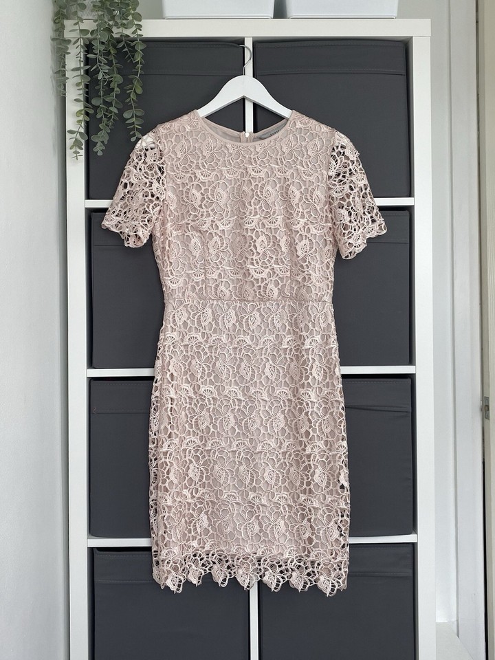 Coast Crochet Lace Dress Size 10 Pink/blush Lined Occasion Wedding