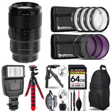Sony FE 90mm f/2.8 Macro G OSS Lens  Flash  MACRO, UV-CPL-FLD - 64GB Kit
