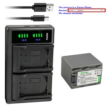 Kastar Battery LCD Dual Charger for Sony NP-FP90 NP-FP91 Sony DCR-DVD705 DVD705