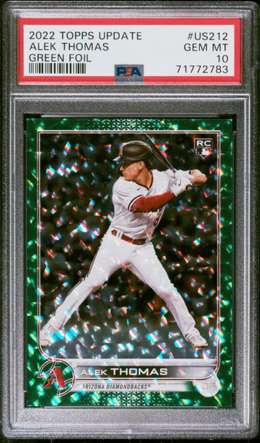 2022 Topps Update Alek Thomas RC #US212 Green Foil /499 PSA 10