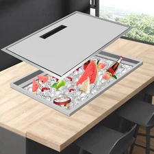 23"X17" Drop In Ice Chest 304 Stainless Steel Beer Beverage Cooler BBQ Island