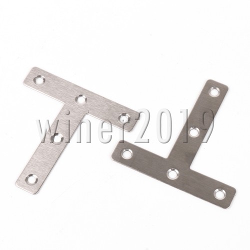 12 Pieces T Shape Flat Bracket Stainless Steel for Wood Furniture 80x80mm Silver - Picture 5 of 6