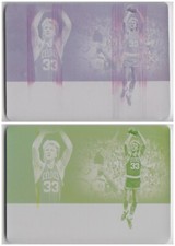 2020-21 Panini Noir Larry Bird Reigning Nights Signatures Plate 1/1 Lot [2]